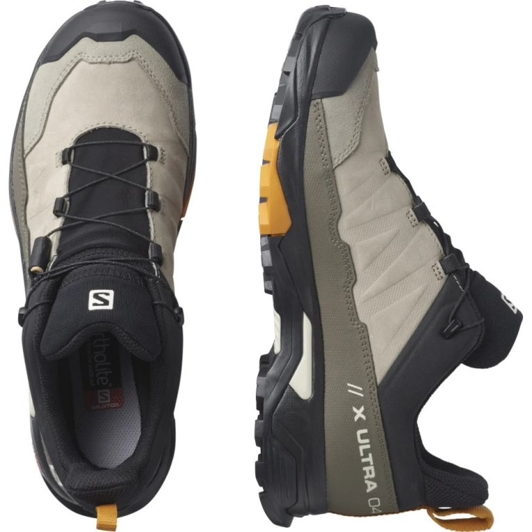 Tenis Senderismo Salomon X Ultra 4 Cuero GTX Hombre Negros Kaki | MX RKCD810